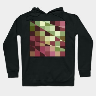 Deep Tuscan Red Purple and Green Abstract Low Polygon Background Hoodie